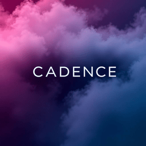 CADENCE logo: the CADENCE wordmark over pink and blue clouds